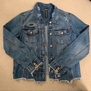 Design Lab Distressed Denim Jacket